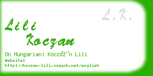 lili koczan business card